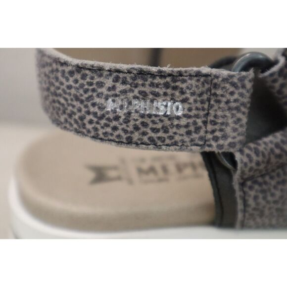 Mephisto Women's Sz EUR 38 US 8 Gray Leather Jeanie Strappy Wedge Sandals - Picture 8 of 12